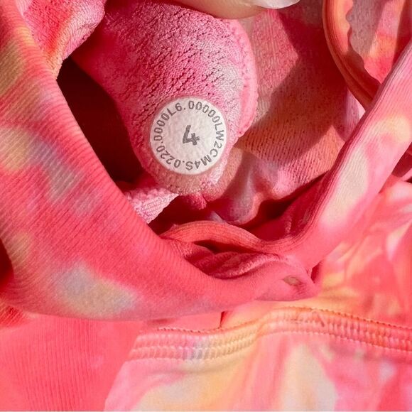 Lululemon Energy Bra High Neck Long Line Shibori Neon Orange Size 4 - Picture 6 of 6